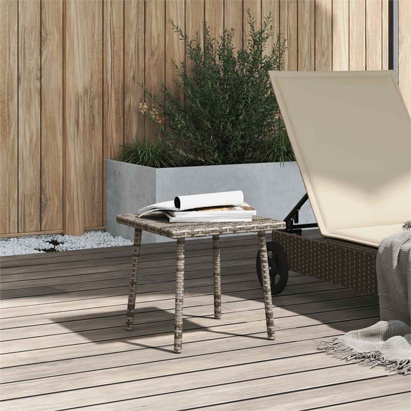 vidaXL PE Rattan Garden Coffee Table in Gray