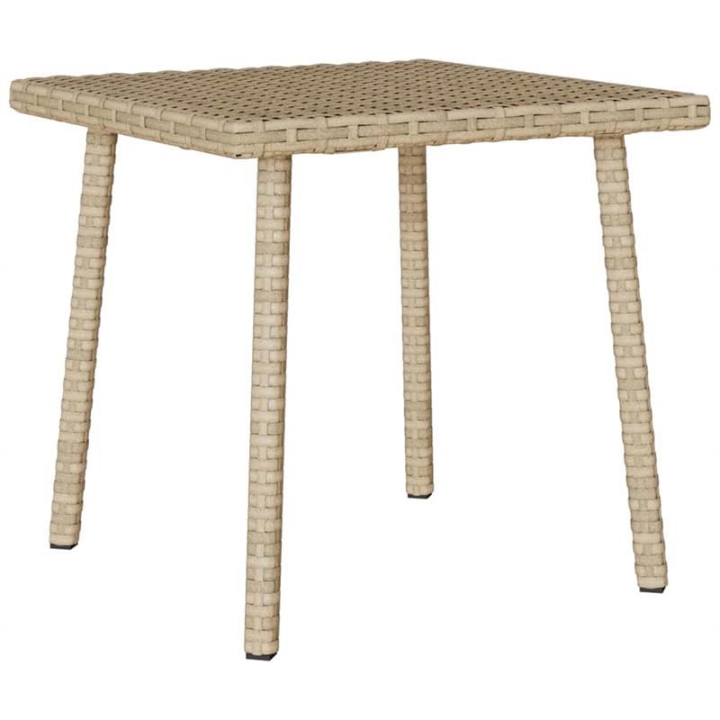 vidaXL Poly Rattan Garden Coffee Table in Beige