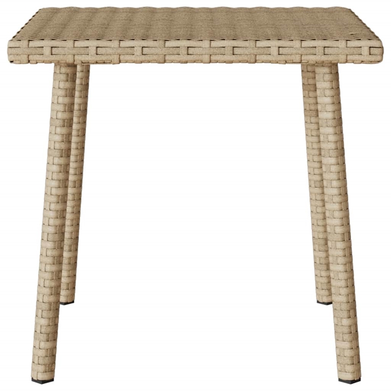 vidaXL Poly Rattan Garden Coffee Table in Beige