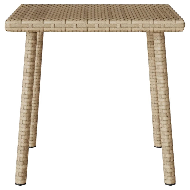 vidaXL Poly Rattan Garden Coffee Table in Beige