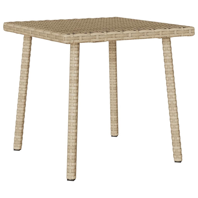 vidaXL Poly Rattan Garden Coffee Table in Beige