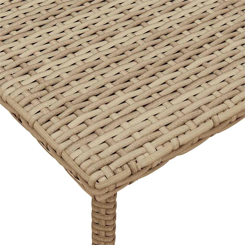 vidaXL Poly Rattan Garden Coffee Table in Beige