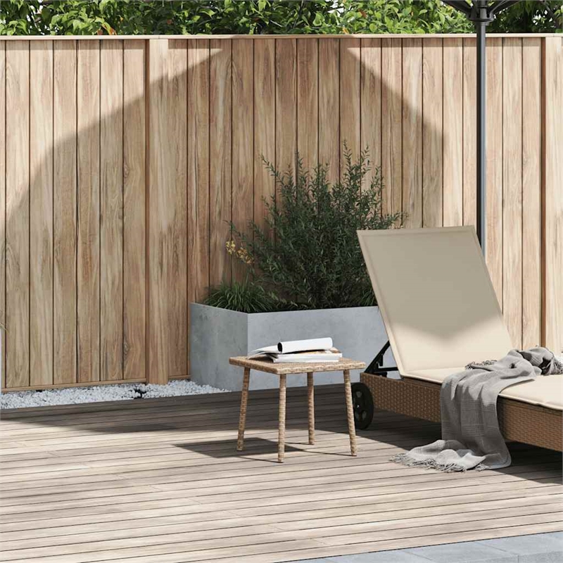 vidaXL Poly Rattan Garden Coffee Table in Beige