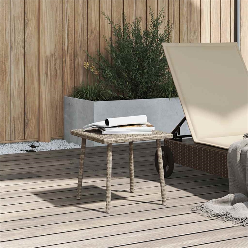 vidaXL PE Rattan Garden Coffee Table in Light Gray