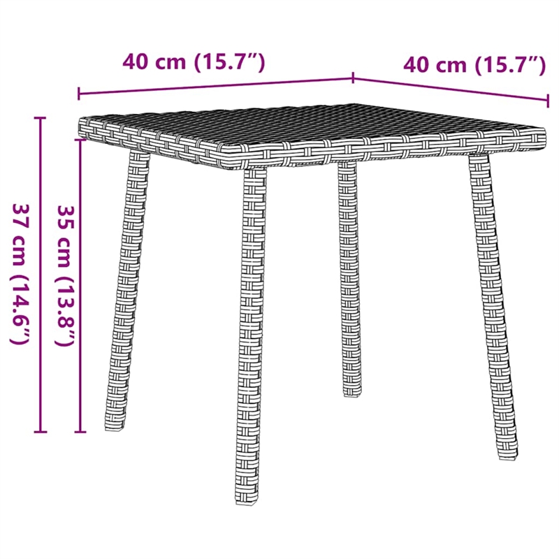 vidaXL PE Rattan Garden Coffee Table in Light Gray