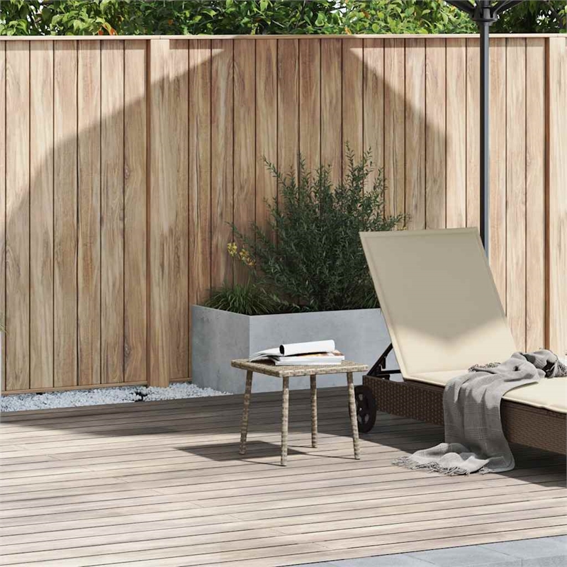 vidaXL PE Rattan Garden Coffee Table in Light Gray