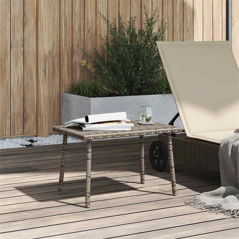 vidaXL PE Rattan Garden Coffee Table in Gray