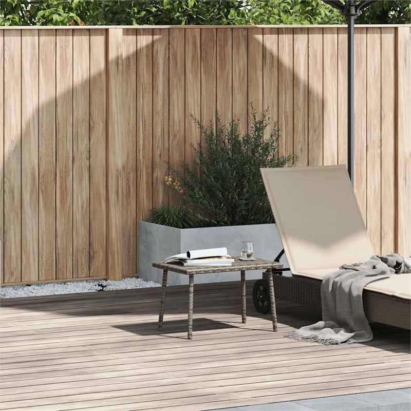 vidaXL PE Rattan Garden Coffee Table in Gray