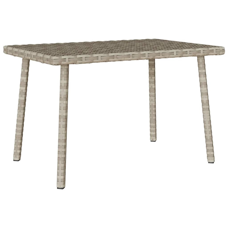 vidaXL PE Rattan Small Garden Coffee Table in Light Gray