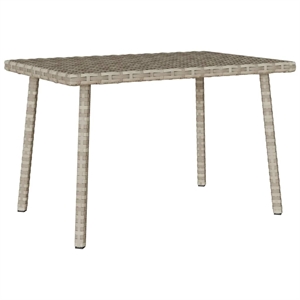 vidaXL PE Rattan Small Garden Coffee Table in Light Gray