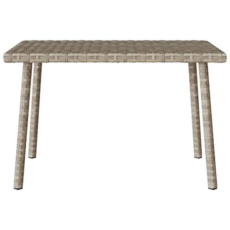 vidaXL PE Rattan Small Garden Coffee Table in Light Gray