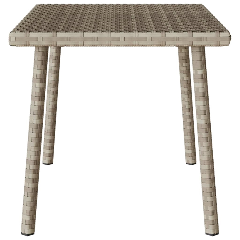 vidaXL PE Rattan Small Garden Coffee Table in Light Gray
