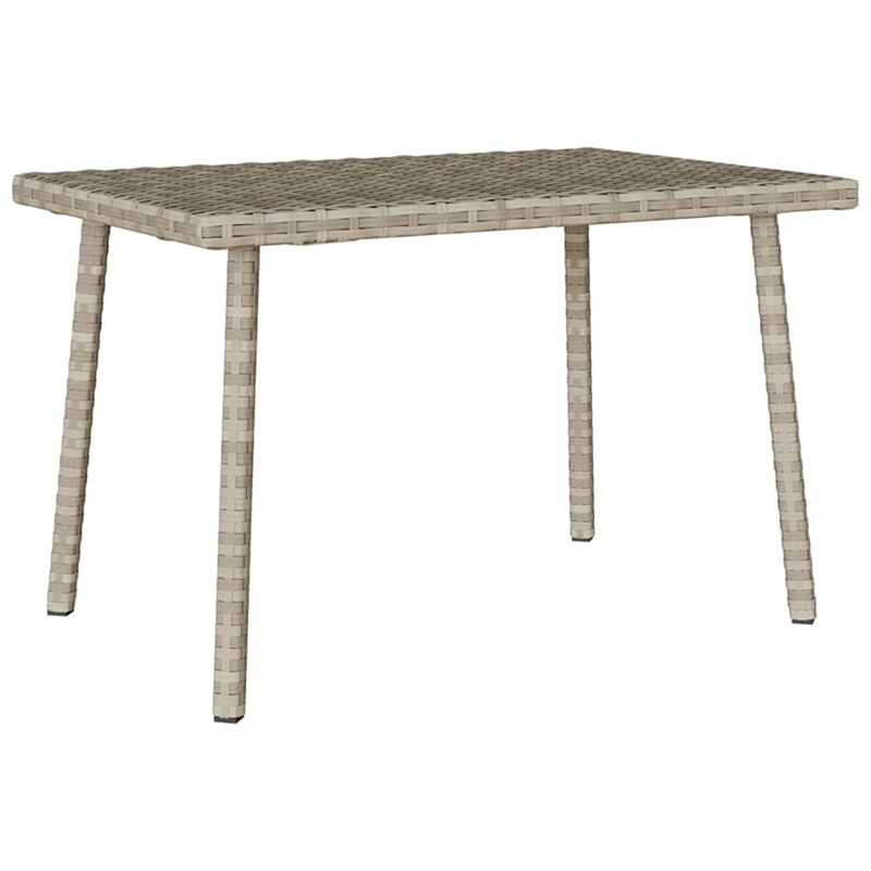 vidaXL PE Rattan Small Garden Coffee Table in Light Gray