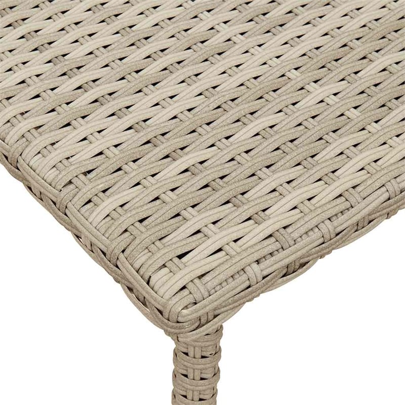 vidaXL PE Rattan Small Garden Coffee Table in Light Gray