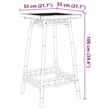 vidaXL Square Outdoor Bar Table in Bamboo with Tall Footrest in Brown