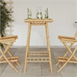 vidaXL Square Outdoor Bar Table in Bamboo with Tall Footrest in Brown