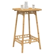 vidaXL Square Outdoor Bar Table in Bamboo with Tall Footrest in Brown