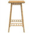 vidaXL Square Outdoor Bar Table in Bamboo with Tall Footrest in Brown