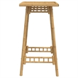 vidaXL Square Outdoor Bar Table in Bamboo with Tall Footrest in Brown