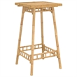 vidaXL Square Outdoor Bar Table in Bamboo with Tall Footrest in Brown