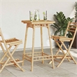 vidaXL Square Outdoor Bar Table in Bamboo with Tall Footrest in Brown