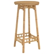 vidaXL Round Outdoor Bar Table in Bamboo with Tall Footrest in Brown