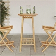 vidaXL Round Outdoor Bar Table in Bamboo with Tall Footrest in Brown