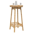 vidaXL Round Outdoor Bar Table in Bamboo with Tall Footrest in Brown