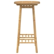 vidaXL Round Outdoor Bar Table in Bamboo with Tall Footrest in Brown