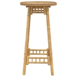 vidaXL Round Outdoor Bar Table in Bamboo with Tall Footrest in Brown