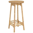vidaXL Round Outdoor Bar Table in Bamboo with Tall Footrest in Brown