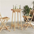 vidaXL Round Outdoor Bar Table in Bamboo with Tall Footrest in Brown