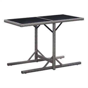 vidaXL Poly Rattan Outdoor Table in Anthracite/Gray