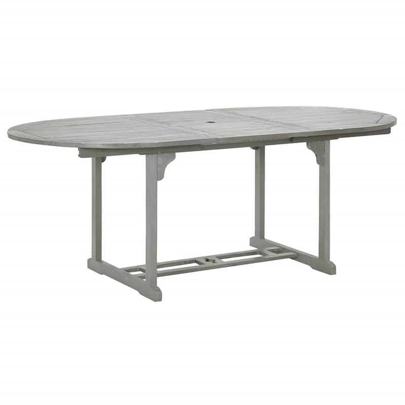 vidaXL Solid Acacia Wood Dining Table in Gray