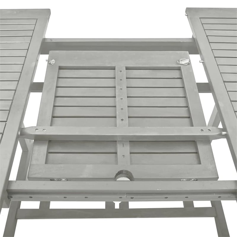 vidaXL Solid Acacia Wood Dining Table in Gray