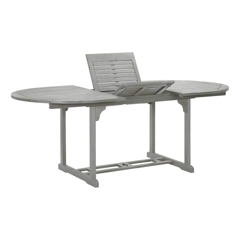 vidaXL Solid Acacia Wood Dining Table in Gray