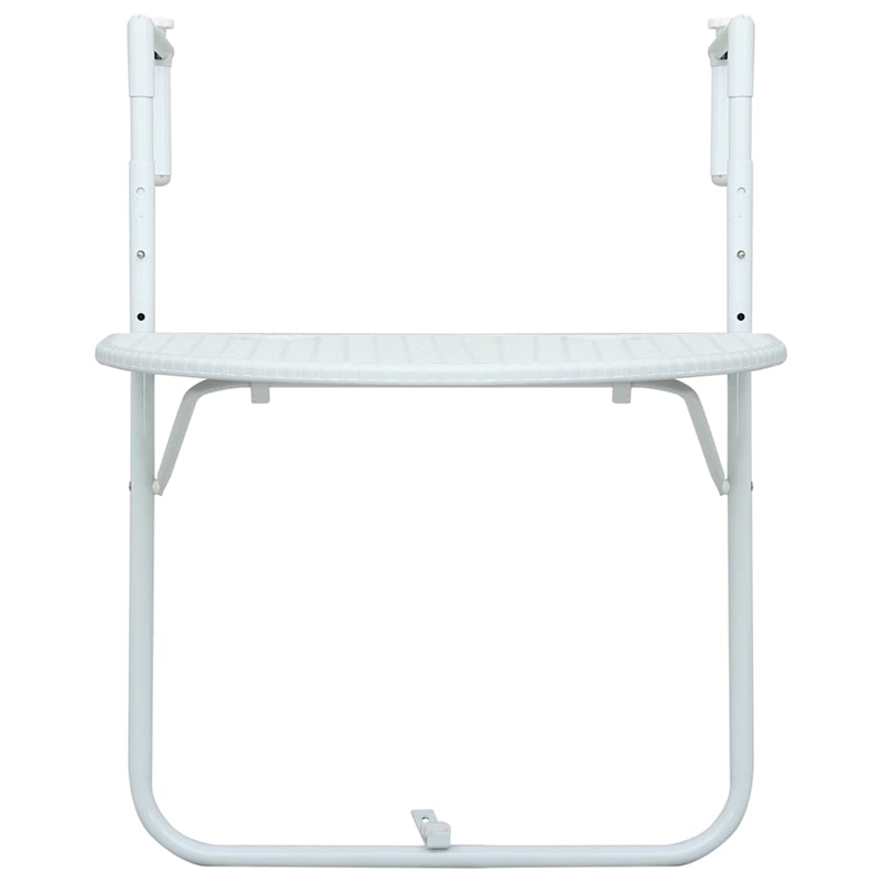 vidaXL Plastic Small Foldable Balcony Table in White