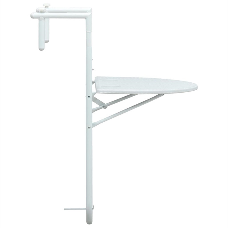 vidaXL Plastic Small Foldable Balcony Table in White