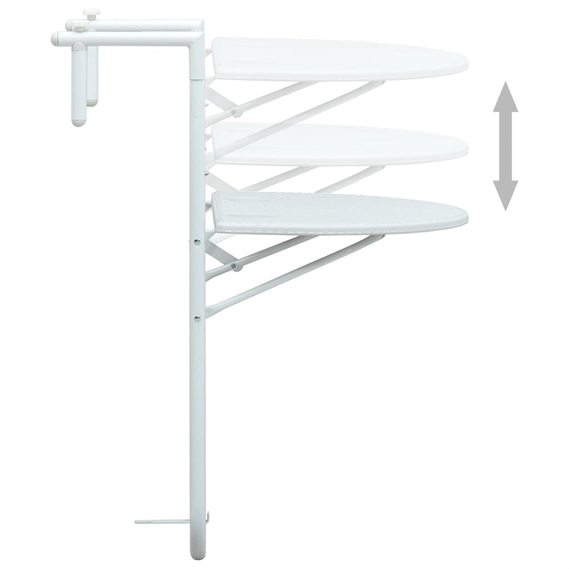 vidaXL Plastic Small Foldable Balcony Table in White