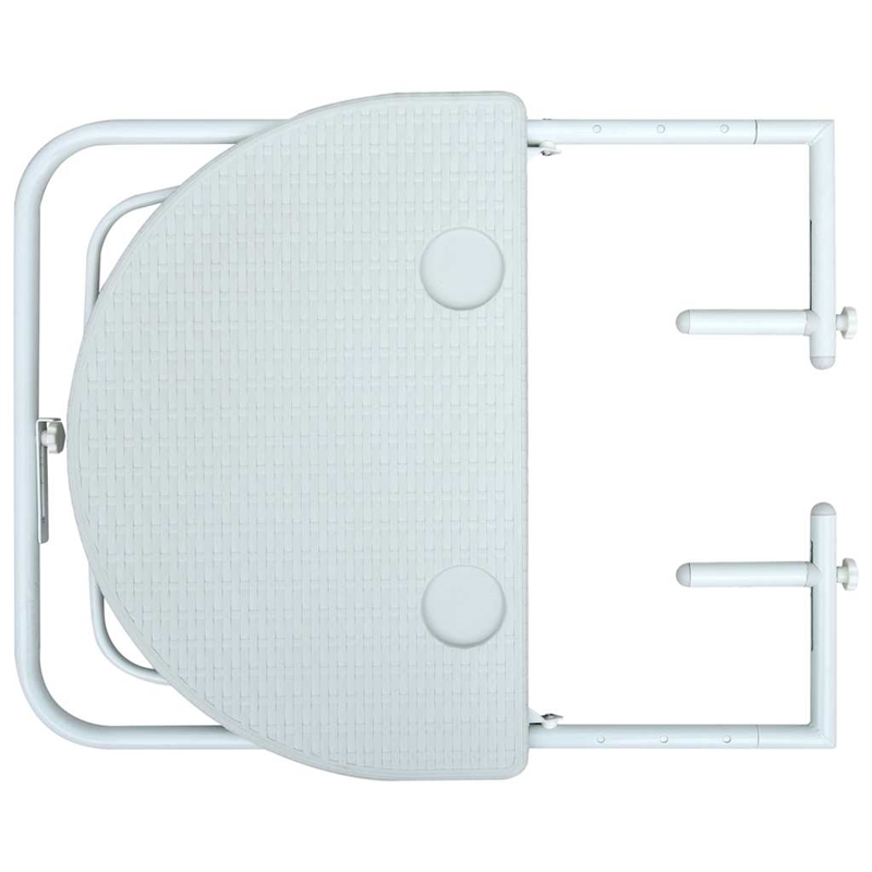 vidaXL Plastic Small Foldable Balcony Table in White