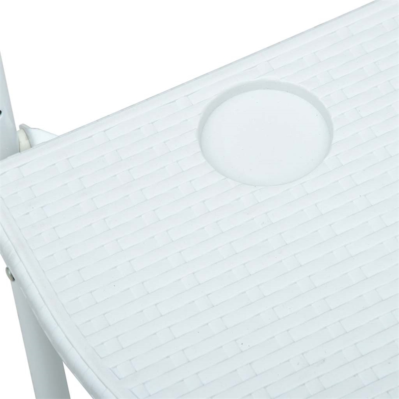 vidaXL Plastic Small Foldable Balcony Table in White