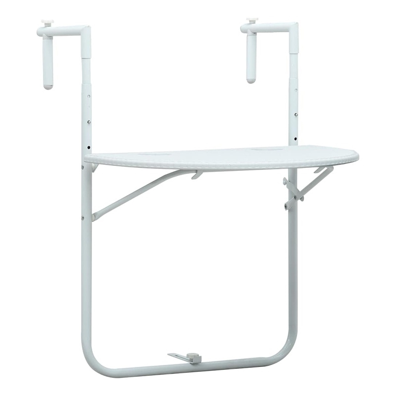 vidaXL Plastic Small Foldable Balcony Table in White