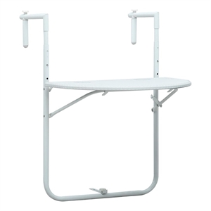 vidaXL Plastic Small Foldable Balcony Table in White