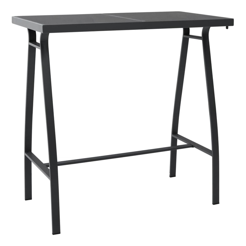 vidaXL Garden Bar Table in Black and Dark Gray