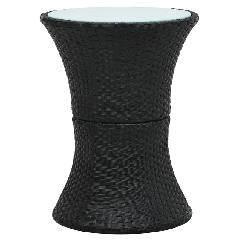 vidaXL Poly Rattan Garden Side Table in Black