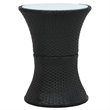 vidaXL Poly Rattan Garden Side Table in Black