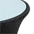 vidaXL Poly Rattan Garden Side Table in Black