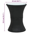 vidaXL Poly Rattan Garden Side Table in Black