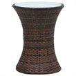 vidaXL Poly Rattan Garden Side Table in Brown