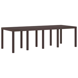 vidaXL Poly Rattan Garden Dining Table in Brown